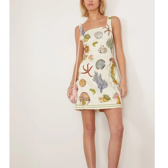 Alemais Sea Sleeveless Linen Mini Dress - Picture 1 of 14